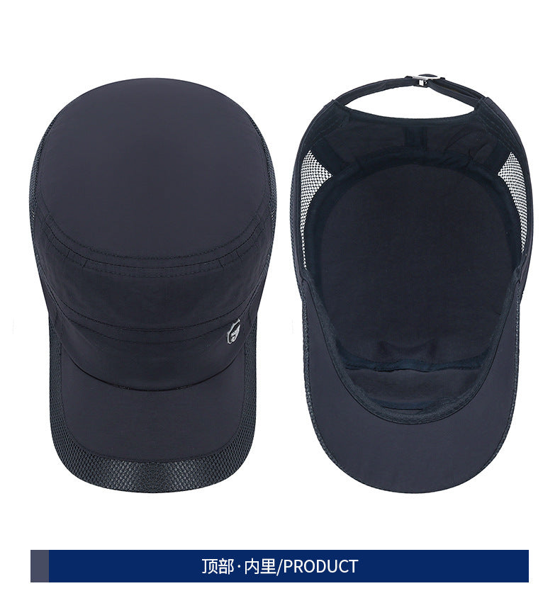 Men Mesh Flat Top Baseball Cap