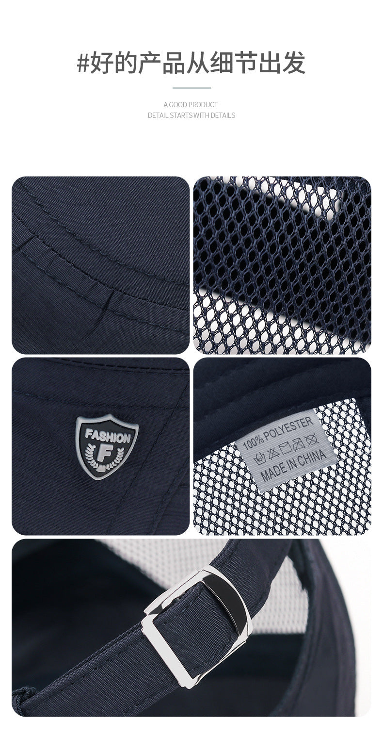 Men Mesh Flat Top Baseball Cap