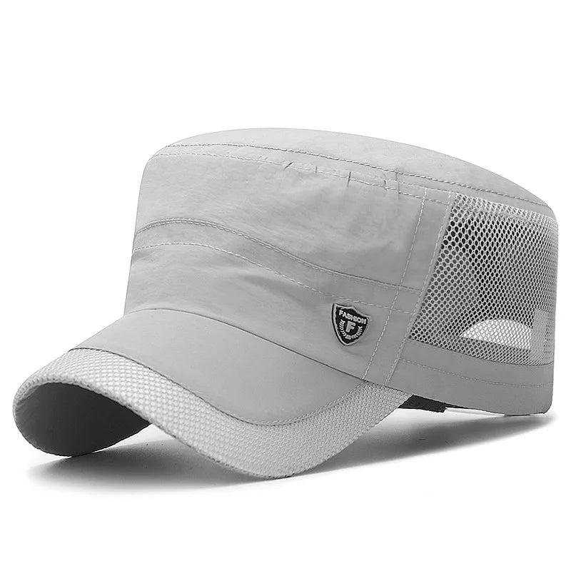 Men Mesh Flat Top Baseball Cap