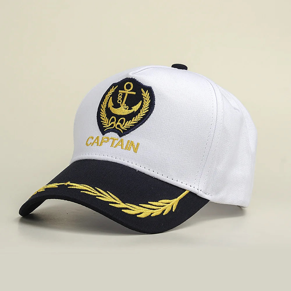 Embroidered Navy Captain Cap