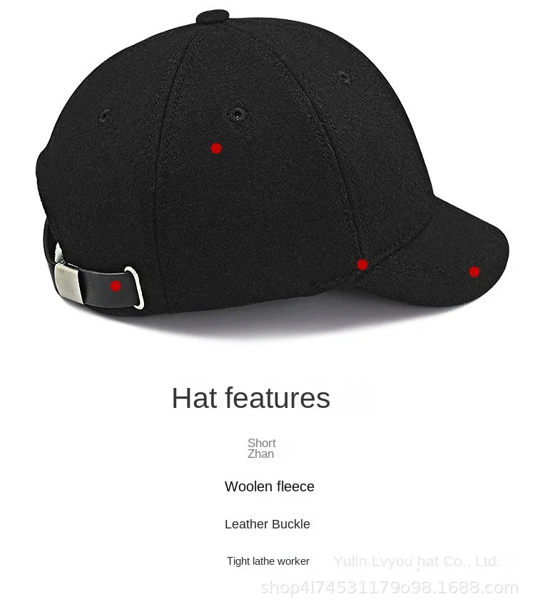 Large Size Wool Short Brim Hat