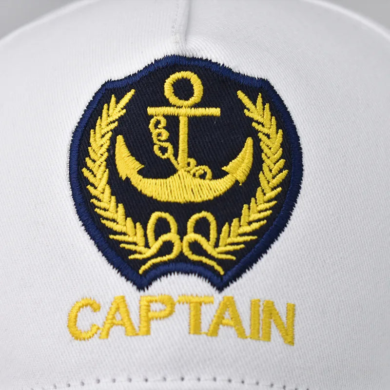Embroidered Navy Captain Cap