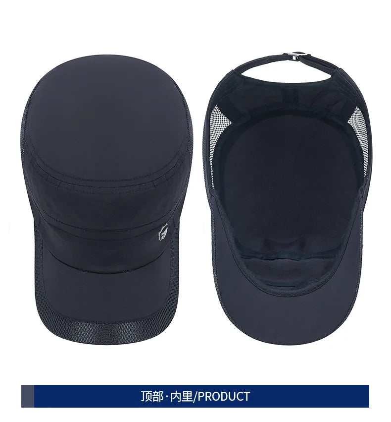 Men Mesh Flat Top Baseball Cap